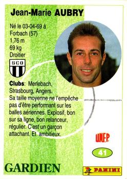 1994 Panini French League #41 Jean-Marie Aubry Back