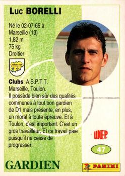 1994 Panini French League #47 Luc Borelli Back