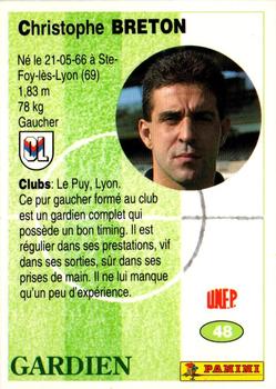 1994 Panini French League #48 Christophe Breton Back