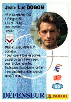 1994 Panini French League #55 Jean-Luc Dogon Back
