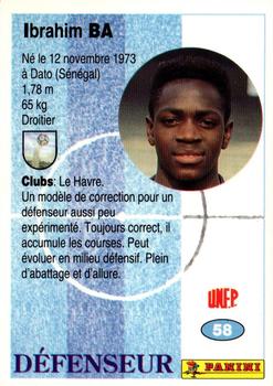 1994 Panini French League #58 Ibrahim Ba Back