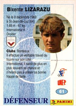 1994 Panini French League #61 Bixente Lizarazu Back