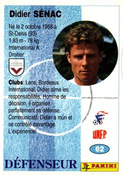 1994 Panini French League #62 Didier Senac Back