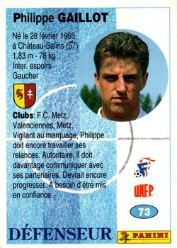 1994 Panini French League #73 Philippe Gaillot Back
