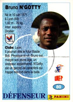 1994 Panini French League #80 Bruno N'Gotty Back