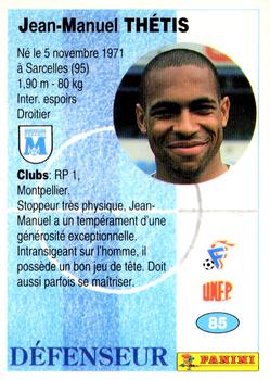 1994 Panini French League #85 Jean-Manuel Thetis Back