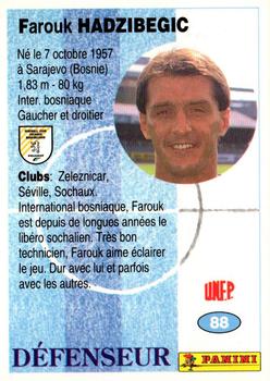 1994 Panini French League #88 Farouk Hadzibegic Back