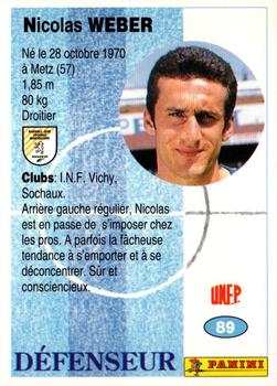 1994 Panini French League #89 Nicolas Weber Back