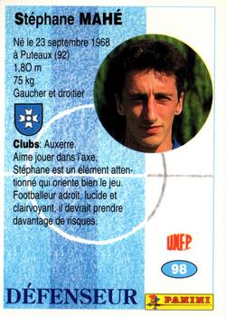1994 Panini French League #98 Stéphane Mahé Back