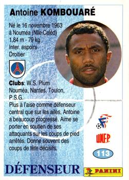 1994 Panini French League #113 Antoine Kombouaré Back