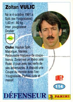 1994 Panini French League #114 Zoran Vulic Back