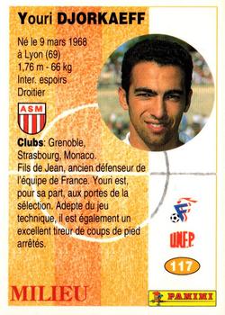 1994 Panini French League #117 Youri Djorkaeff Back