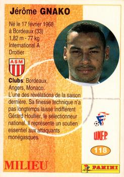 1994 Panini French League #118 Jérôme Gnako Back