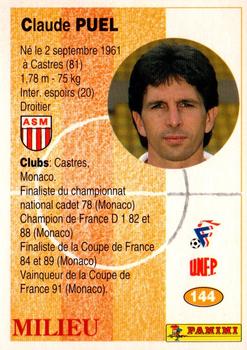 1994 Panini French League #144 Claude Puel Back