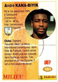 1994 Panini French League #151 André Kana-Biyik Back
