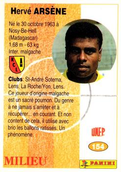 1994 Panini French League #154 Hervé Arsène Back