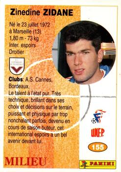 1994 Panini French League #155 Zinedine Zidane Back