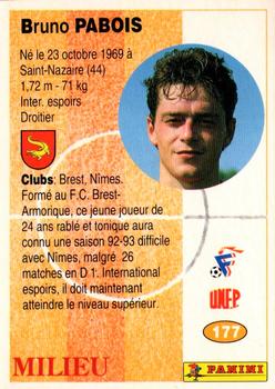 1994 Panini French League #177 Bruno Pabois Back