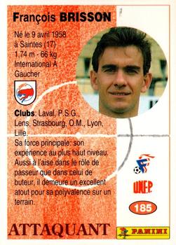 1994 Panini French League #185 François Brisson Back