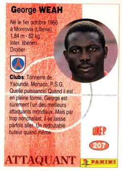 1994 Panini French League #207 George Weah Back
