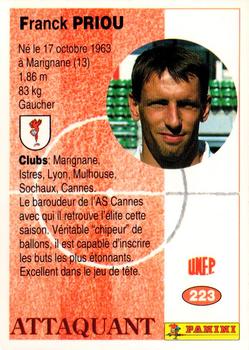 1994 Panini French League #223 Franck Priou Back