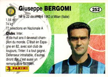 1994 Panini French League #252 Giuseppe Bergomi Back