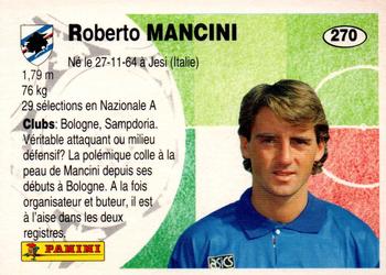 1994 Panini French League #270 Roberto Mancini Back