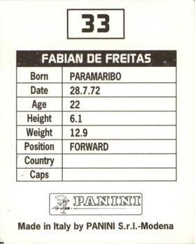 1994-95 Panini Football League 95 #33 Fabian de Freitas Back