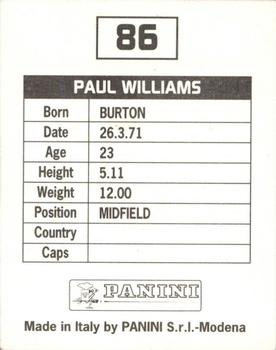 1994-95 Panini Football League 95 #86 Paul Williams Back