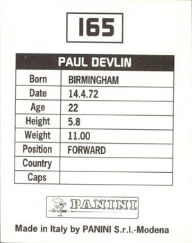 1994-95 Panini Football League 95 #165 Paul Devlin Back