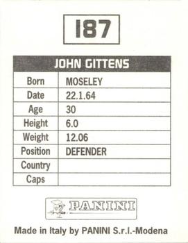 1994-95 Panini Football League 95 #187 John Gittens Back