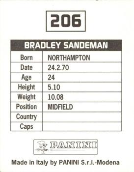 1994-95 Panini Football League 95 #206 Bradley Sandeman Back