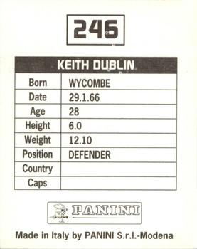 1994-95 Panini Football League 95 #246 Keith Dublin Back