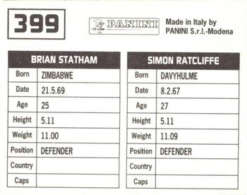 1994-95 Panini Football League 95 #399 Simon Ratcliffe / Brian Statham Back