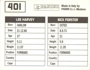 1994-95 Panini Football League 95 #401 Nick Forster / Lee Harvey Back