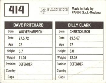 1994-95 Panini Football League 95 #414 Billy Clark / Dave Pritchard Back
