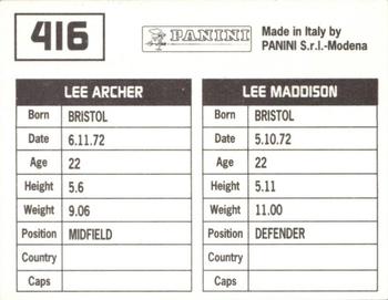 1994-95 Panini Football League 95 #416 Lee Maddison / Lee Archer Back
