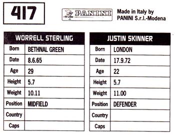 1994-95 Panini Football League 95 #417 Justin Skinner / Worrell Sterling Back