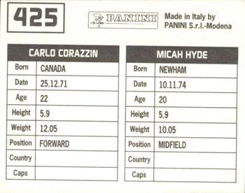 1994-95 Panini Football League 95 #425 Micah Hyde / Carlo Corazzin Back