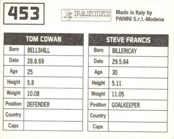 1994-95 Panini Football League 95 #453 Steve Francis / Tom Cowan Back