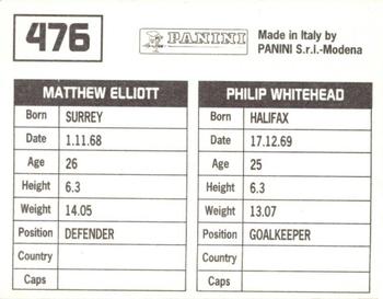 1994-95 Panini Football League 95 #476 Philip Whitehead / Matthew Elliott Back