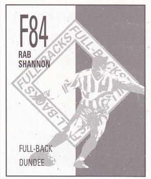 1990-91 Orbis Football Collection #F84 Rab Shannon Back