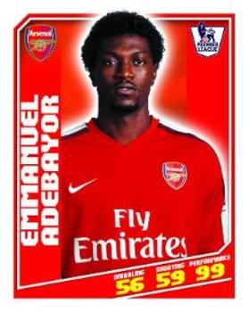 2008-09 Topps Premier League Sticker Collection #19 Emmanuel Adebayor Front