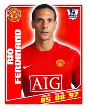 2008-09 Topps Premier League Sticker Collection #277 Rio Ferdinand Front
