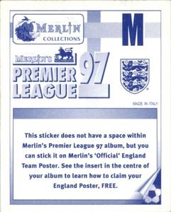 1996-97 Merlin's Premier League 97 - Alphabet prefix #M Stuart Pearce Back