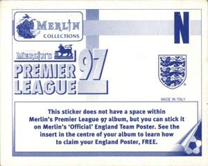 1996-97 Merlin's Premier League 97 - Alphabet prefix #N Paul Gascoigne Back