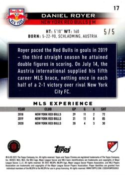 2021 Topps Chrome Sapphire Edition MLS - Red Refractor #17 Daniel Royer Back