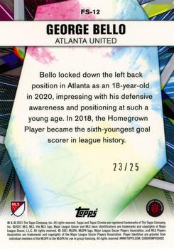 2021 Topps Chrome Sapphire Edition MLS - Future Stars Orange #FS-12 George Bello Back