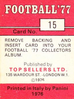 1976-77 Panini Football 77 (UK) #15 John Burridge Back