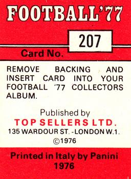 1976-77 Panini Football 77 (UK) #207 Tommy Craig Back